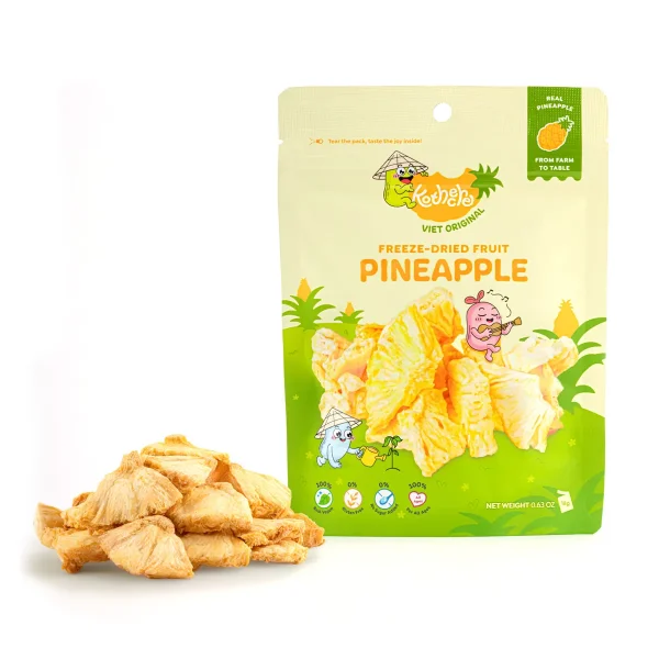 Dứa sấy thăng hoa KOTHECHE – Nguyên vị, Không đường, Healthy Snack (Set 4 gói x 30g)