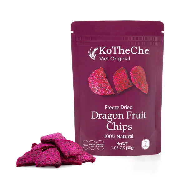 Thanh long sấy thăng hoa KoTheChe – Nguyên vị, Không đường, Healthy Snack (Set 4 gói x 30g)