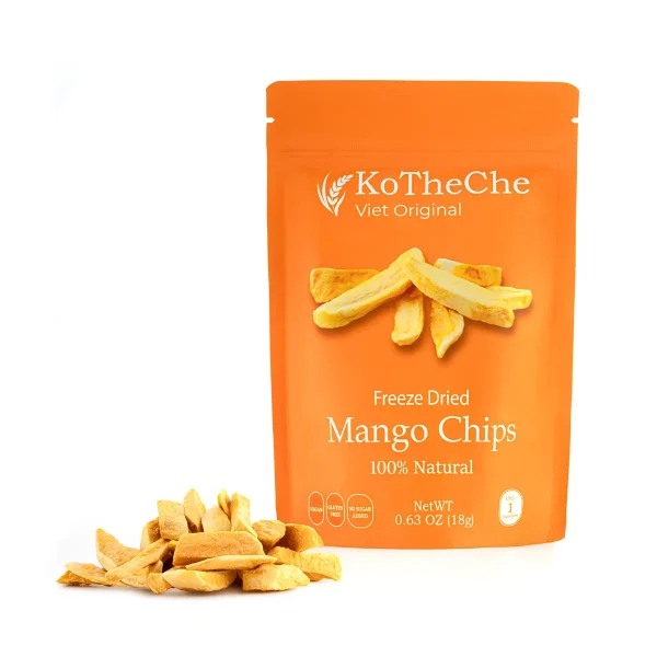Xoài sấy thăng hoa KOTHECHE – Nguyên vị, Không đường, Healthy Snack (Set 4 gói x 30g)
